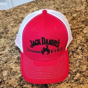 Jack Daniels Red‎ and White Mesh Hat